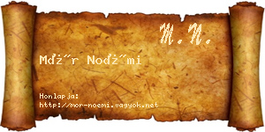 Mór Noémi névjegykártya